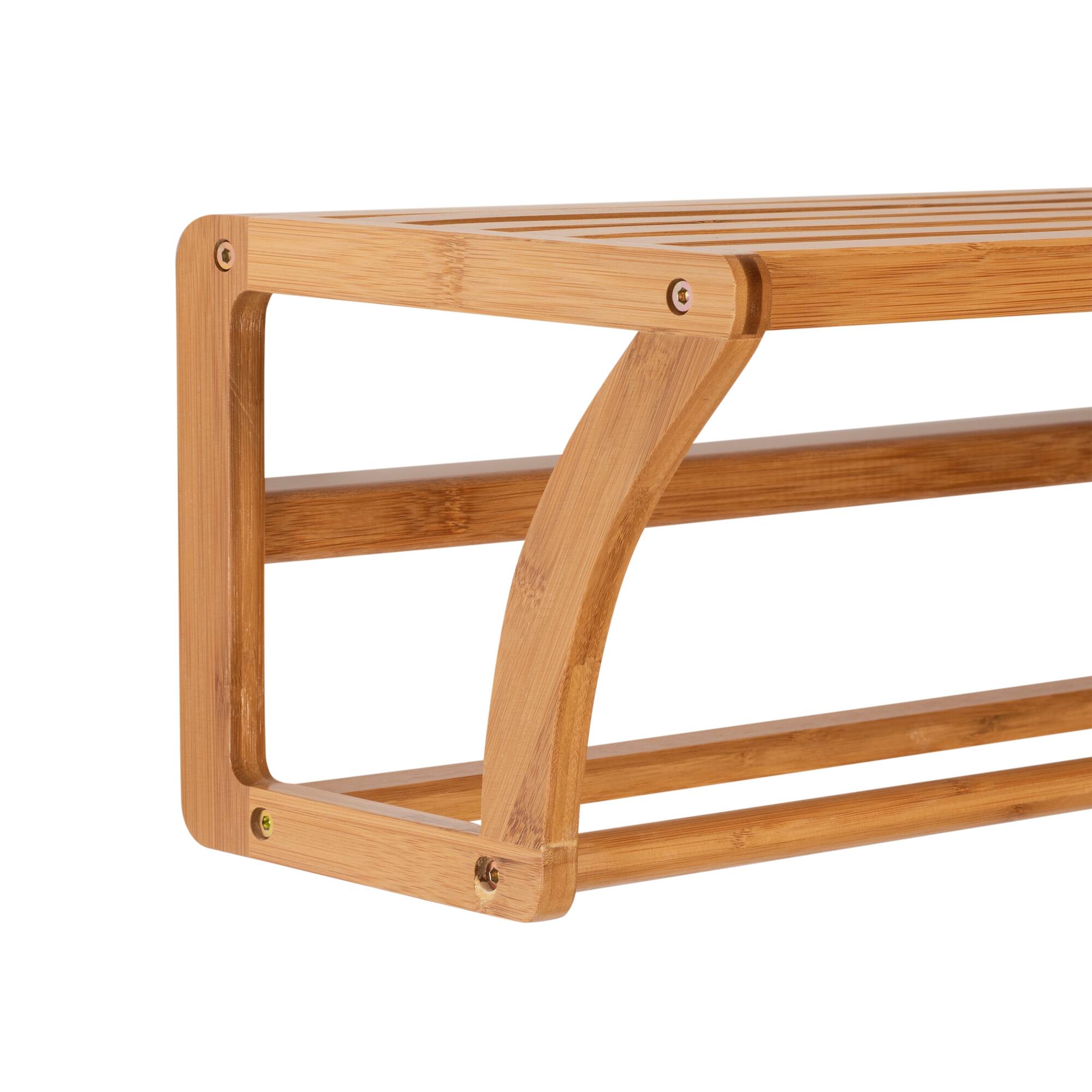 Organize It All Bamboo Wall Mounted Shelf with Towel Bar